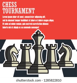 chess banner for chess tournament. vector illustration