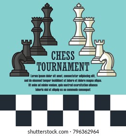 chess banner for chess tournament. vector illustration
