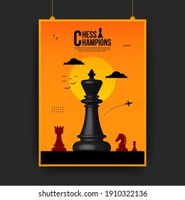 Chess Battle Competition Flyer, Concept Of Business Strategy And Management