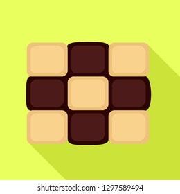 Chess biscuit icon. Flat illustration of chess biscuit vector icon for web design