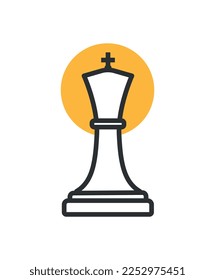 Chess bishop color icon. Graphic element for website. Minimalistic creativity and art. Symbol of planning and strategy. business process metaphor. Cartoon flat vector illustration