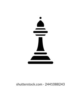 Chess Bishop Filled Icon Vector Illustration