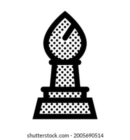 Obispo de ajedrez. Icono relleno de puntos.