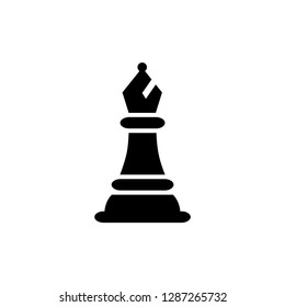 Chess Bishop Icon In Flat Style Vector For Apps, UI, Websites. Black Icon Vector Illustration.