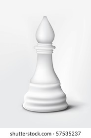 Obispo de ajedrez aislado en blanco. Vector.