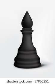Chess Bishop Isolated on White. Vector.