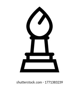 Chess Bishop. Line Icon With Different Color Background.