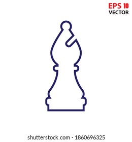 Chess Bishop line icon vector. Eps 10 vector illustration.