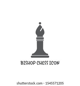 Chess bishop piece icon simple silhouette flat style vector illustration on white background.