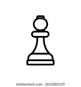 Chess bishop piece isolated on a transparent backdrop, featuring a simple design with bold black lines and smooth curves, perfect for chess enthusiasts.