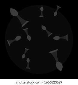 chess bishops on a black background concept of sport and board games wallpaper for design