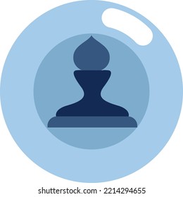 Chess black bishop, illustration, vector on white background.
