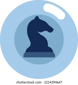 Chess black knight, illustration, vector on white background.