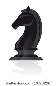 Chess Black Knight Isolated With Shadow