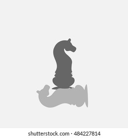 Chess black knight win the white knight . Vector illustration