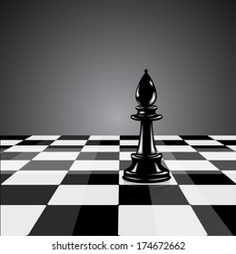Chess Black officer on chessboard