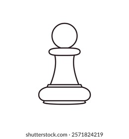 Chess black pawn piece vector emoji illustration