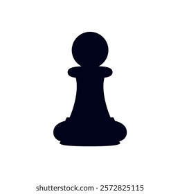 Chess black pawn piece vector emoji illustration