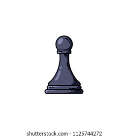 Chess black pawn vector flat icon