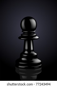 Chess Black Pawn - Vector Illustration