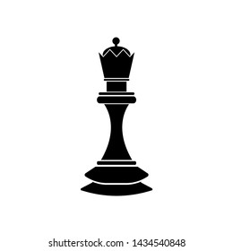 Chess black queen vector icon on white