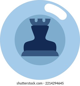 Chess black rook, illustration, vector on white background.