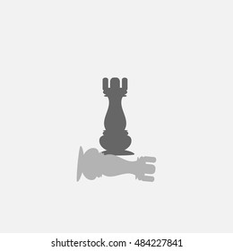 Chess black rook win the white rook . Vector illustration