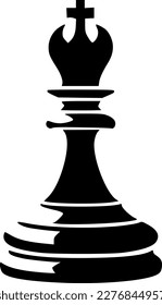 Chess - Black and White Isolated Icon - Vector illustration
