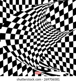 chess black white pattern with rhombus. vector illustration