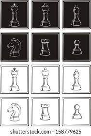 chess -  black & white pieces set