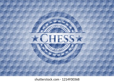 Chess blue hexagon badge.