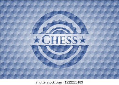 Chess blue hexagon badge.