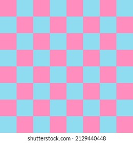 Chess blue pink seamless background. Vector texture