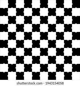 Chess Board 10X10. White Rhombuses Pattern. Vector.