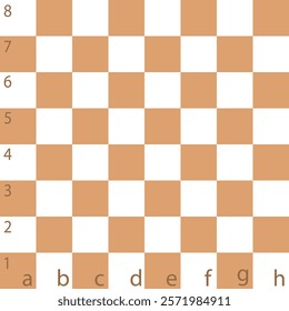 Chess board brown Mosaic Tile vector illustration. Brown Chessboard background. Seamless brown and white square grid pattern for a chess game, flat graphic design EPS 10.