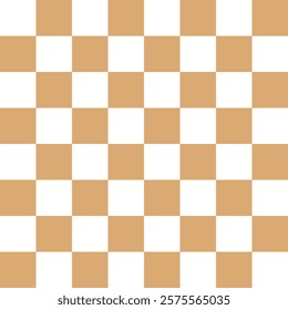 Chess board brown Mosaic Tile vector illustration. Brown Chessboard background. Seamless brown and white square grid pattern for a chess game, flat graphic design EPS 10.