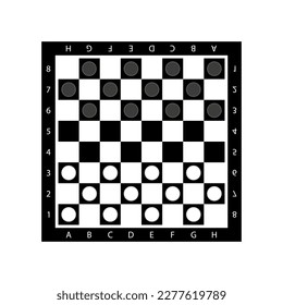Chess board. Checkers game.Chess board vector. Chess board illustration.