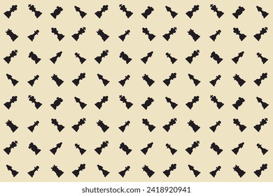 Chess Board and Chessmen Seamless Pattern. Board Game Sport Championship Background with Chess Pieces on Chessboard.