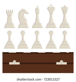 Chess board and chessmen vector strategy play leisure battle choice tournament tools