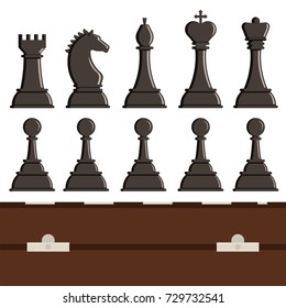 Chess board and chessmen vector strategy play leisure battle choice tournament tools