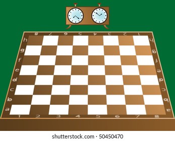 chess board and clock, abstract vector art illustration