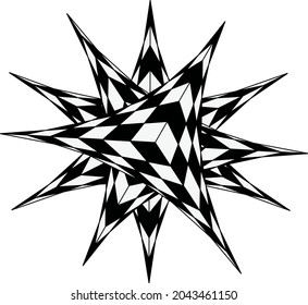 Chess board concept as star shape with black and white colours, vector illustrator