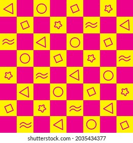 Chess Board Confetti Seamless Pattern - Amazing seamless vector pattern of a confetti suitable for background, fabric pattern, design assets, wrapping paper, wallpaper and illustration in general