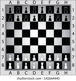 Chess board with chess figures