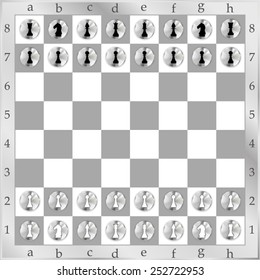 Chess board with figures - vector