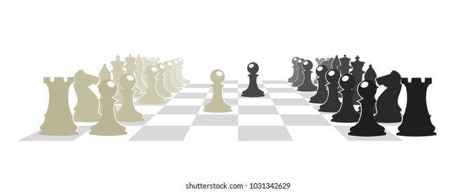 Chess board with figures vector illustration.