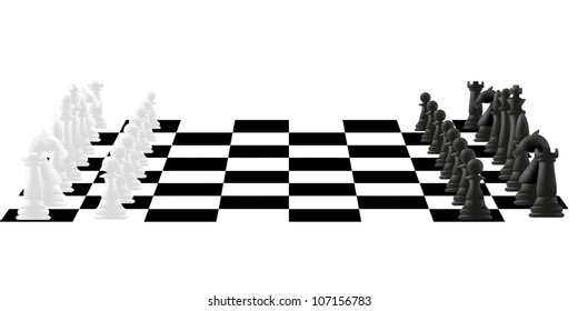 chess board with figures vector illustration