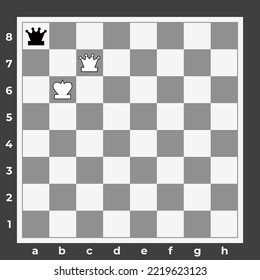 Chess board with chess figures.Chess board with chess figures in flat style