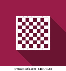 Chess board flat icon with long shadow. Vector Illustration
