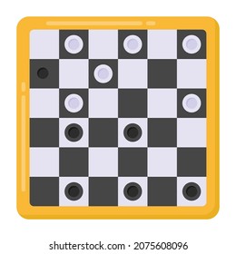 Chess board in flat style editable vector, indoor game 
